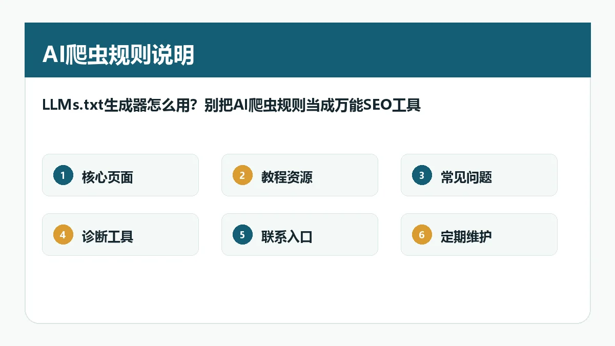 LLMs.txt生成器怎么用？别把AI爬虫规则当成万能SEO工具