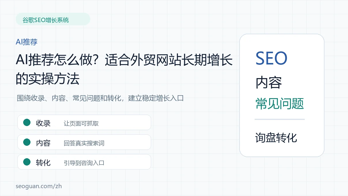 AI推荐怎么做?适合外贸网站长期增长的实操方法
