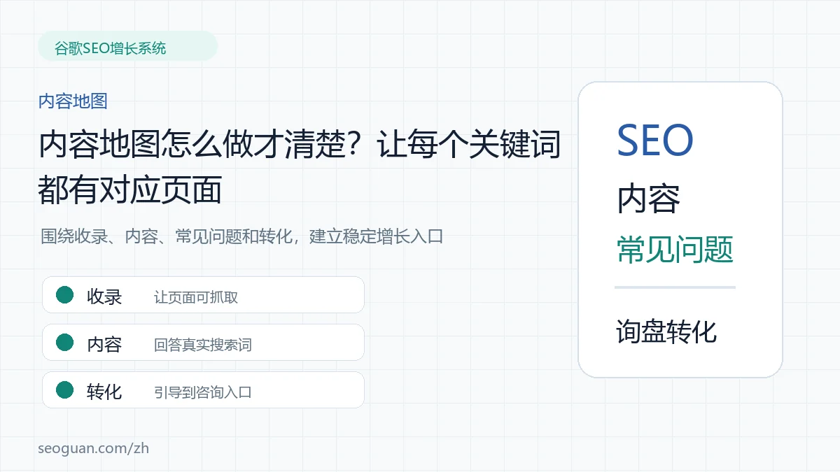 内容地图怎么做才清楚?让每个关键词都有对应页面