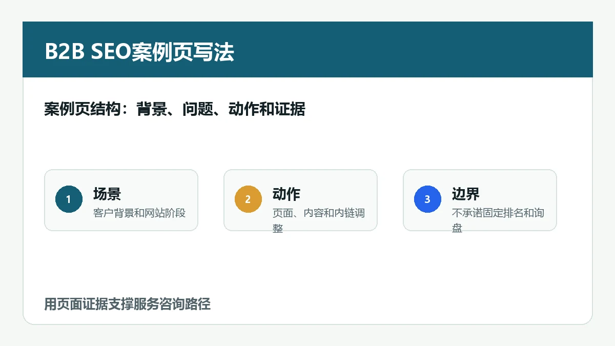 B2B SEO案例页写法 案例页结构：背景、问题、动作和证据