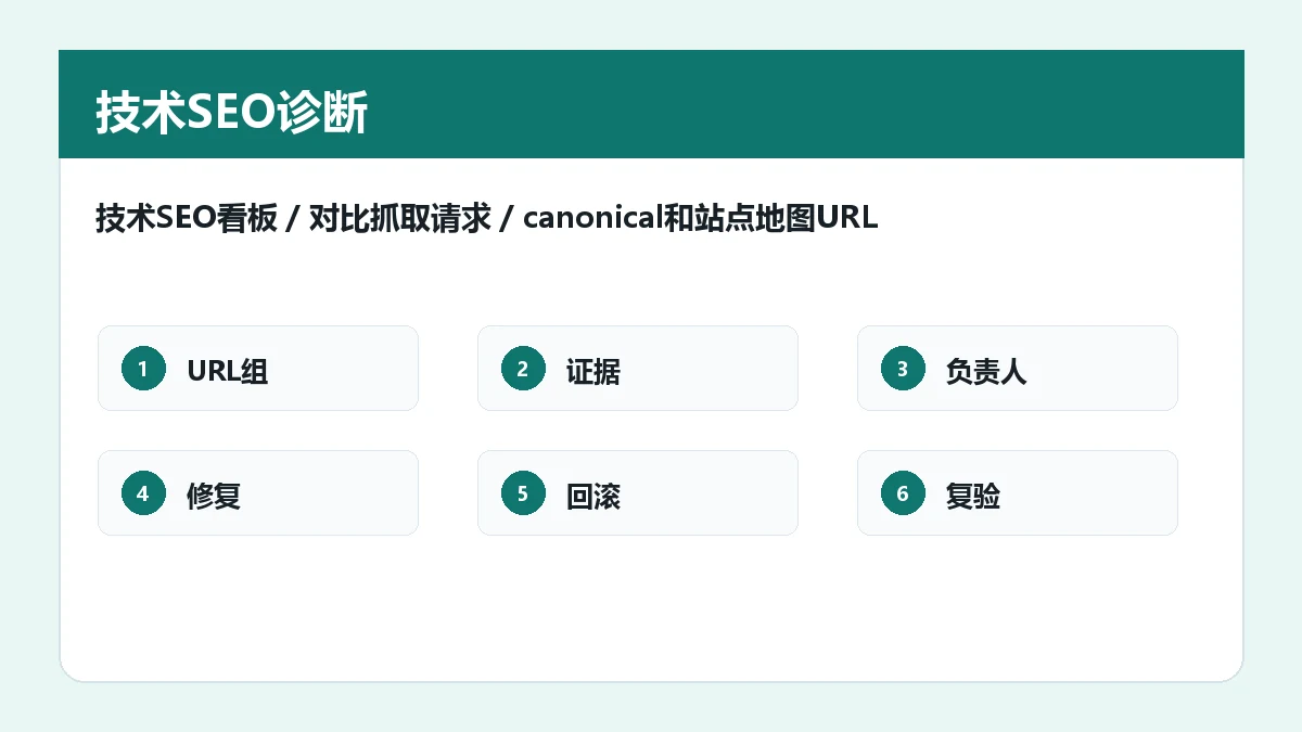 技术SEO看板,对比抓取请求、canonical和站点地图URL