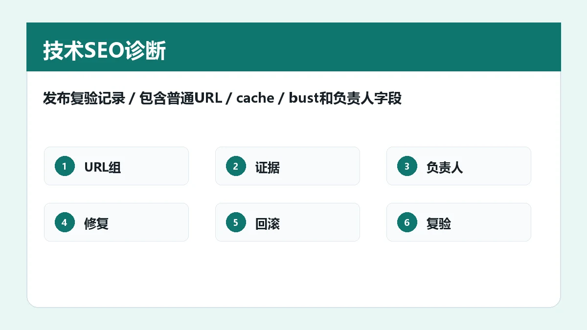 发布复验记录,包含普通URL、cache-bust和负责人字段