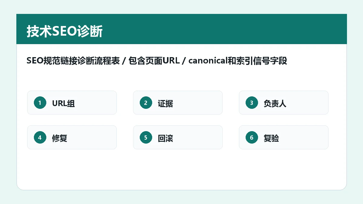 SEO规范链接诊断流程怎么做:信号冲突、页面归并和修复优先级
