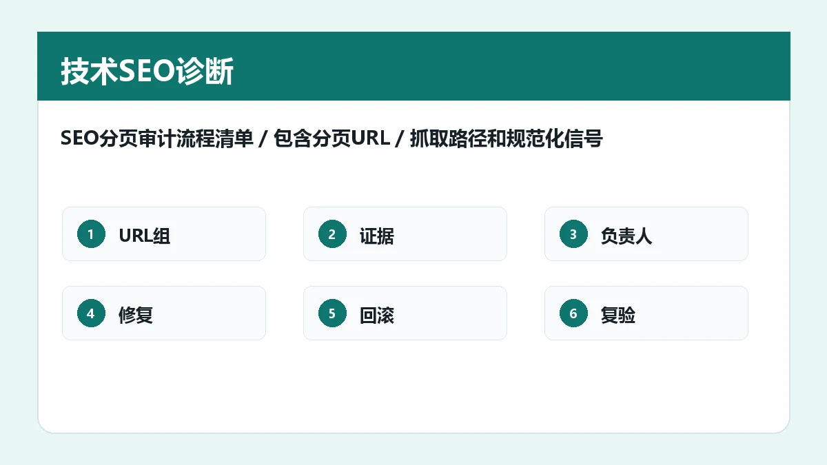 SEO分页审计流程怎么做：抓取、规范化与内链证据