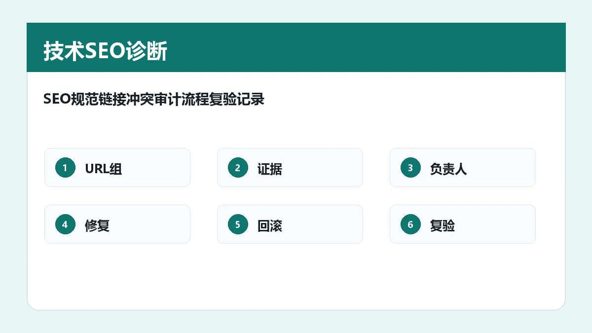 SEO规范链接冲突审计流程复验记录