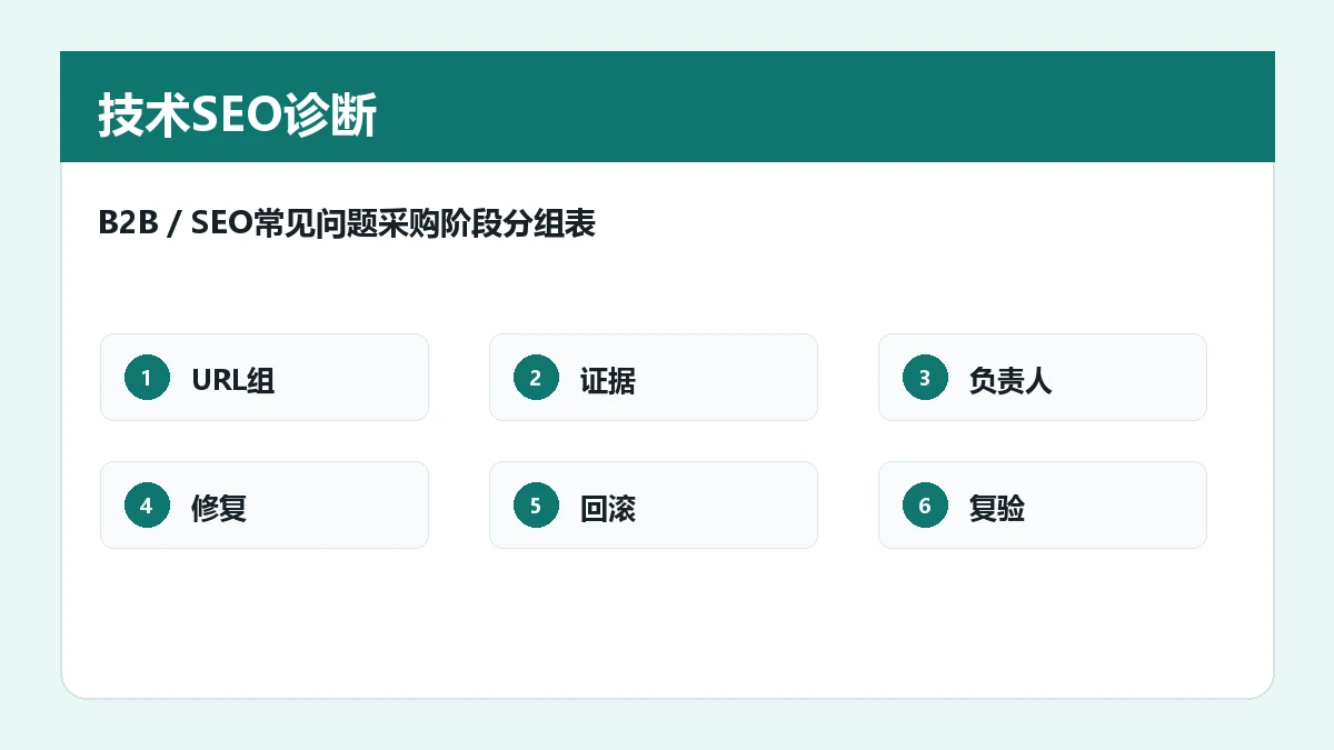 B2B SEO常见问题采购阶段分组表